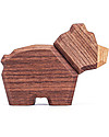 FableWood Mini Orso 3D Magnetico da 2 Pezzi - Legno Sostenibile Animali in Legno