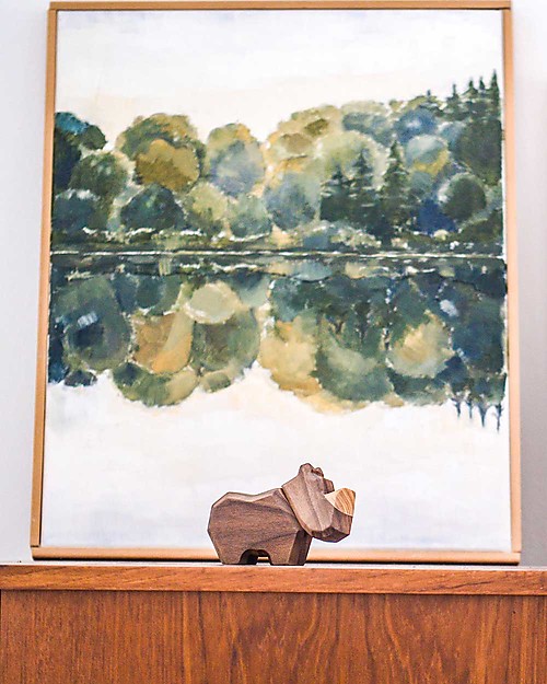 FableWood Mini Rinoceronte 3D Magnetico da 2 Pezzi - Legno Sostenibile Animali in Legno