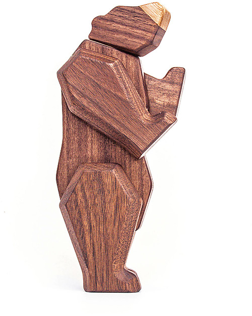FableWood Orso 3D Magnetico da 6 Pezzi - Legno Sostenibile Animali in Legno