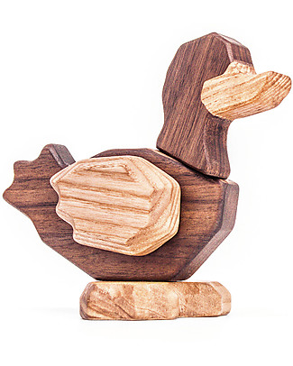 FableWood Papera 3D Magnetica da 5 Pezzi - Legno Sostenibile Animali in Legno