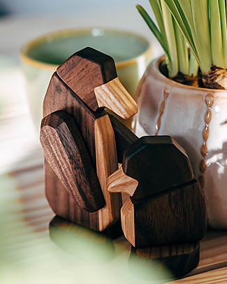 FableWood Pinguino 3D Magnetico da 5 Pezzi - Legno Sostenibile Animali in Legno