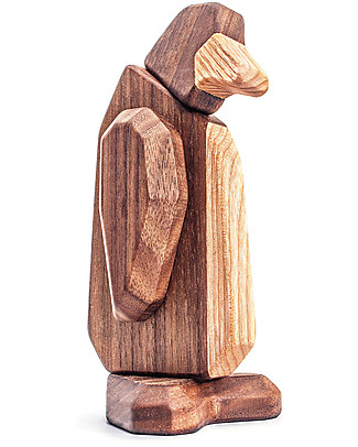 FableWood Pinguino 3D Magnetico da 5 Pezzi - Legno Sostenibile Animali in Legno
