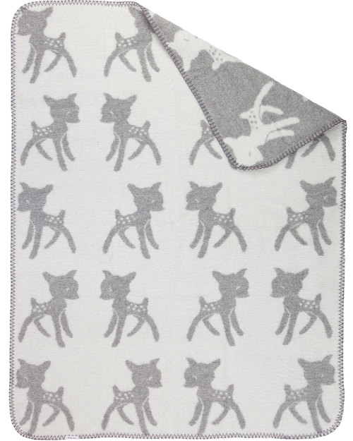Fabulous Goose Baby Copertina Bambi - Grigio chiaro - Doubleface - 100% Cotone Spazzolato (Effetto Felpa: Morbido e caldo) 75 x 100 cm Swaddle di Mussola