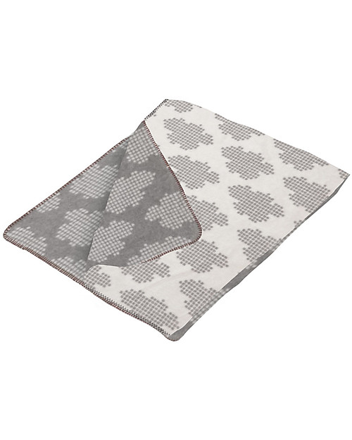 Fabulous Goose Baby Copertina Nuvole - Grigia Doubleface - 100% Cotone Spazzolato (Effetto Felpa: Morbido e caldo) 75 x 100 cm Swaddle di Mussola