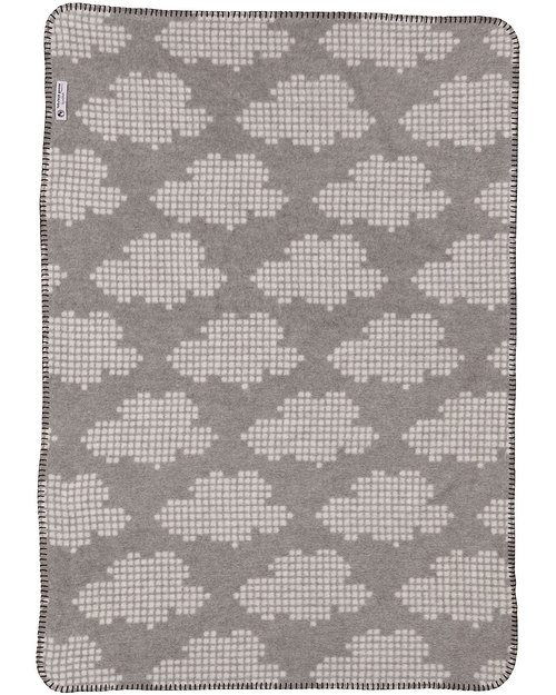 Fabulous Goose Baby Copertina Nuvole - Grigia Doubleface - 100% Cotone Spazzolato (Effetto Felpa: Morbido e caldo) 75 x 100 cm Swaddle di Mussola