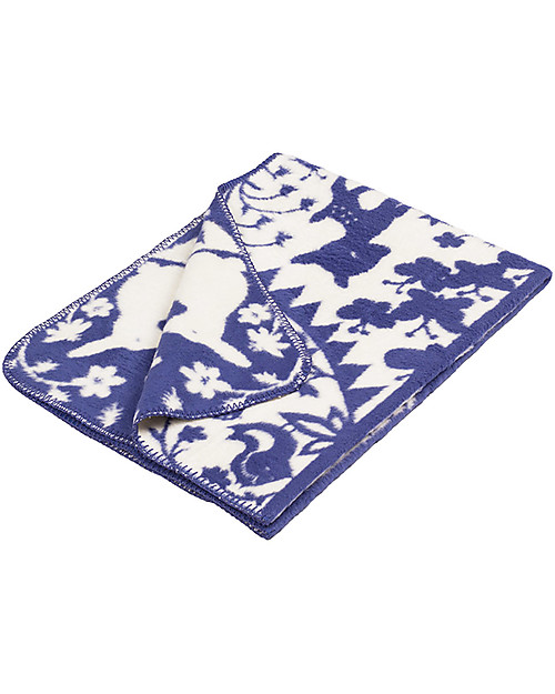 Fabulous Goose Copertina Fairytale Forest - Blu - 100% Cotone Bio Spazzolato (Effetto Felpa: Morbido e caldo) - 120x150 cm Swaddle di Mussola