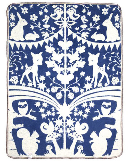 Fabulous Goose Copertina Fairytale Forest - Blu - 100% Cotone Bio Spazzolato (Effetto Felpa: Morbido e caldo) - 120x150 cm Swaddle di Mussola