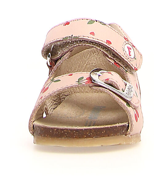 Falcotto Sandalo Bea - in Pelle - Ciliegie - Cipria - Chiusura con Fibbia e Velcro Sandali