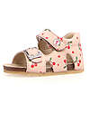 Falcotto Sandalo Bea - in Pelle - Ciliegie - Cipria - Chiusura con Fibbia e Velcro Sandali