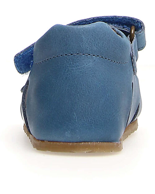 Falcotto Sandalo Bea Wax - in Pelle - Blu - Chiusura con Fibbia e Velcro Sandali