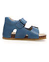 Falcotto Sandalo Bea Wax - in Pelle - Blu - Chiusura con Fibbia e Velcro Sandali