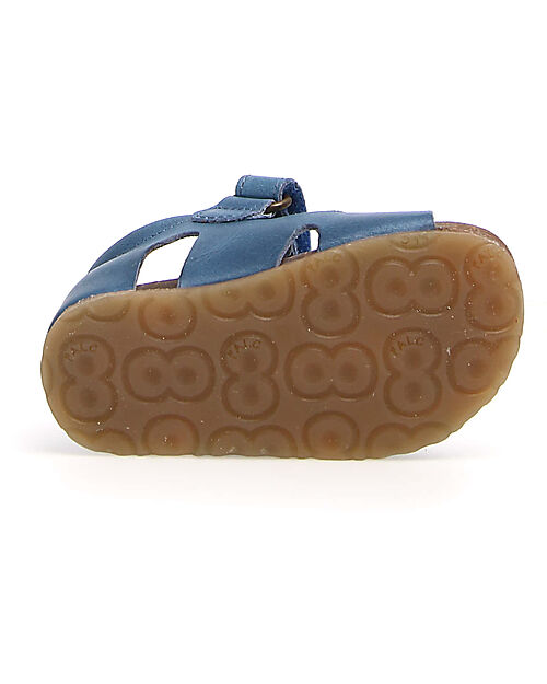 Falcotto Sandalo Bea Wax - in Pelle - Blu - Chiusura con Fibbia e Velcro Sandali