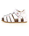 Falcotto Sandalo Semi Chiuso Alby - in Pelle - Fiori - Bianco Sandali