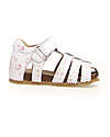 Falcotto Sandalo Semi Chiuso Alby - in Pelle - Fiori - Bianco Sandali