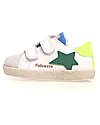 Falcotto Sneakers Alnoite Light - Bianco/Verde/Giallo Fluo - Pelle Spazzolata e Suede Sneakers