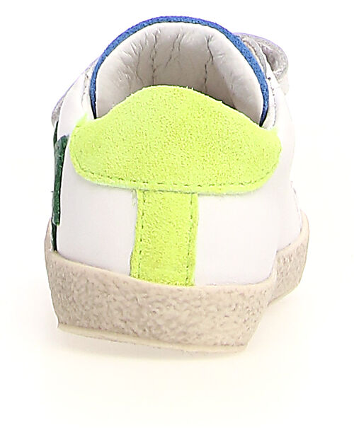 Falcotto Sneakers Alnoite Light - Bianco/Verde/Giallo Fluo - Pelle Spazzolata e Suede Sneakers