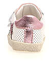 Falcotto Sneakers Alnoite - Pelle Traforata - Bianco e Rosa - Patch con Glitter Sneakers