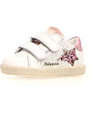 Falcotto Sneakers Alnoite - Pelle Traforata - Bianco e Rosa - Patch con Glitter Sneakers