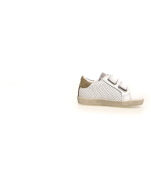 Falcotto Sneakers Alnoite - Pelle Traforata - Bianco e Stone Sneakers