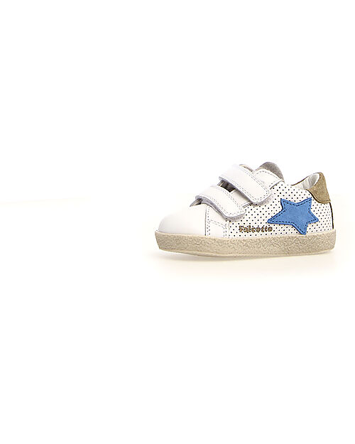 Falcotto Sneakers Alnoite - Pelle Traforata - Bianco e Stone Sneakers