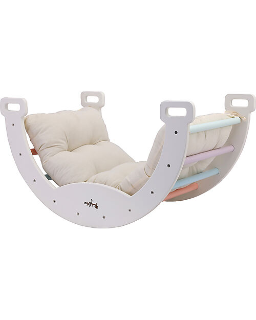 Family Nation Arco Montessori Rainbow - Cotton Candy + Cuscino - Sviluppa Equilibrio e Agilità Giochi Montessoriani