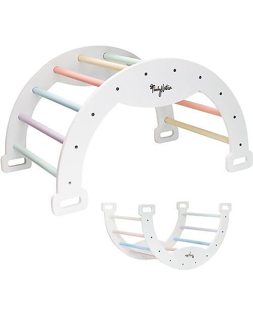 Family Nation Arco Montessori Rainbow - Cotton Candy + Cuscino - Sviluppa Equilibrio e Agilità Giochi Montessoriani