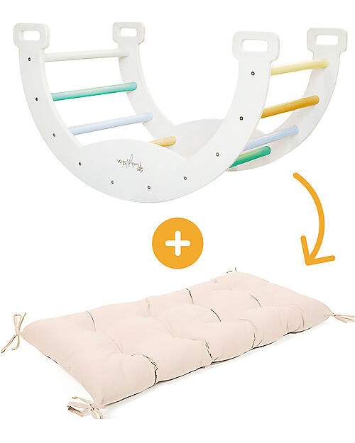 Family Nation Arco Montessori Rainbow - Sunny Beach + Cuscino - Sviluppa Equilibrio e Agilità Giochi Montessoriani