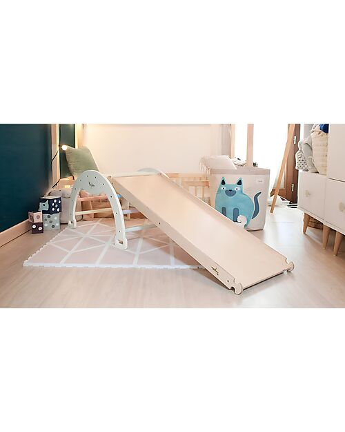 Family Nation Arco Montessori Rainbow - Sunny Beach + Scivolo/Rampa Rainbow 2 in 1 - Sviluppa Equilibrio e Agilità Giochi Montessoriani