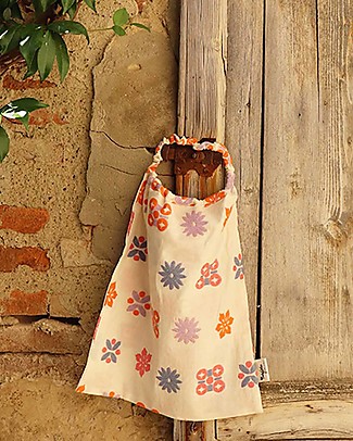 Family Nation Bavaglino con Elastico - Reversibile - Fantasia Floreale - 100% Sostenibile e Made in Toscana - Perfetti per l'Asilo! Bavagli con Elastico