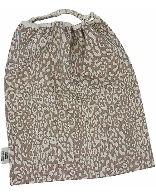 Family Nation Bavaglino con Elastico - Reversibile - Leopardato e Stelle Oro - 100% Sostenibile e Made in Toscana - Perfetti per l'Asilo! Bavagli con Elastico