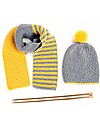 Family Nation + BettaKnit Kit Maglia Fai da Te Sciarpa e Cappello Old School Giallo - 100% Lana Merino Sciarpe
