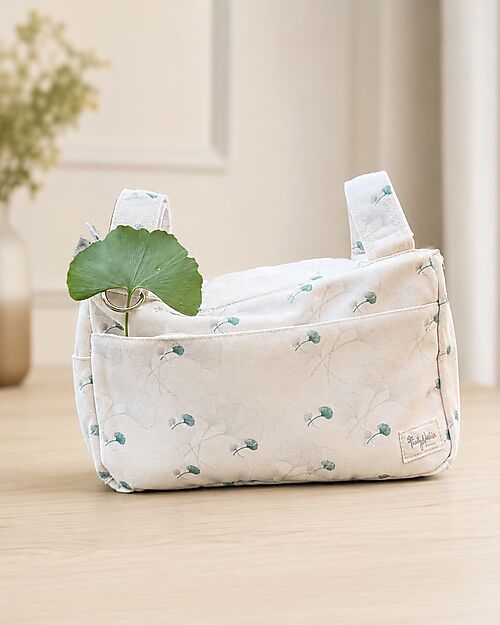 Family Nation Borsa Organizer per Passeggino - Ginkgo - Avorio - Cotone - Compatibile con tutti i modelli di passeggino Borse e Organizer
