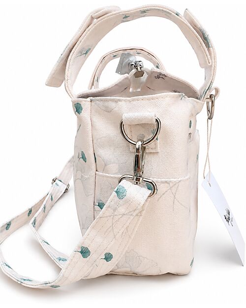 Family Nation Borsa Organizer per Passeggino - Ginkgo - Avorio - Cotone - Compatibile con tutti i modelli di passeggino Borse e Organizer