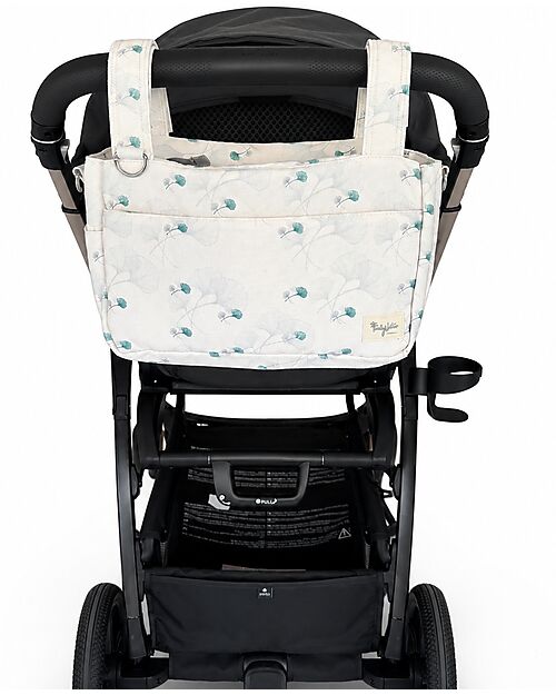 Family Nation Borsa Organizer per Passeggino - Ginkgo - Avorio - Cotone - Compatibile con tutti i modelli di passeggino Borse e Organizer