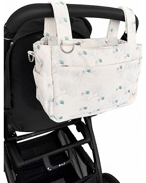 Family Nation Borsa Organizer per Passeggino - Ginkgo - Avorio - Cotone - Compatibile con tutti i modelli di passeggino Borse e Organizer