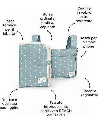 Family Nation Borsa Organizer per Passeggino - Quadrifoglio - Verde - Compatibile con tutti i modelli di passeggino Borse e Organizer