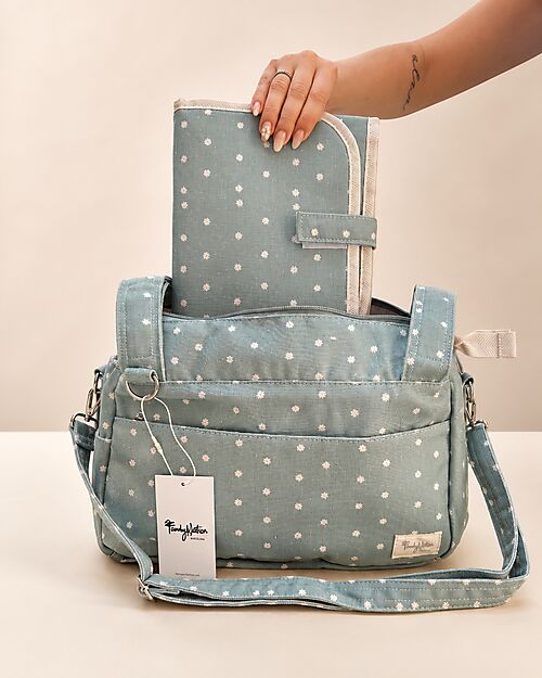 Family Nation Borsa Organizer per Passeggino - Quadrifoglio - Verde - Cotone - Compatibile con tutti i modelli di passeggino Borse e Organizer