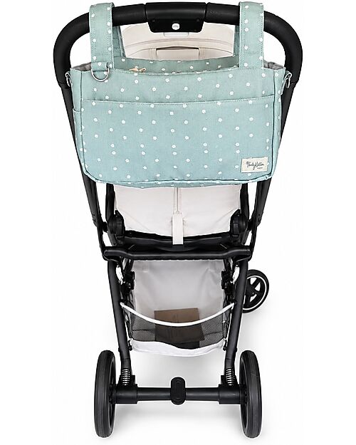 Family Nation Borsa Organizer per Passeggino - Quadrifoglio - Verde - Cotone - Compatibile con tutti i modelli di passeggino Borse e Organizer