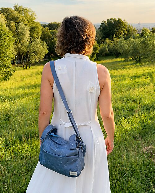 Family Nation Borsa Organizer per Passeggino - Ulivo - Blu - Cotone - Compatibile con tutti i modelli di passeggino Borse e Organizer