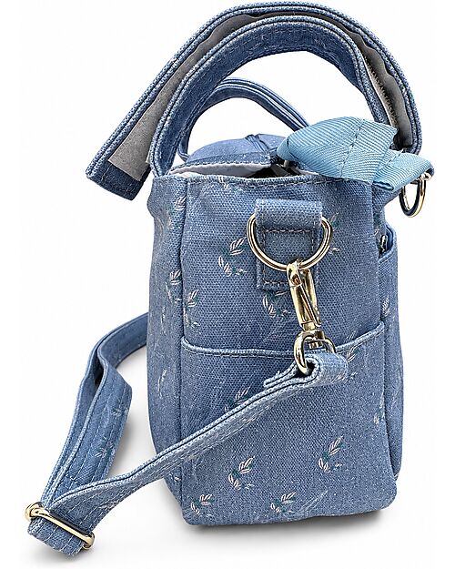 Family Nation Borsa Organizer per Passeggino - Ulivo - Blu - Cotone - Compatibile con tutti i modelli di passeggino Borse e Organizer