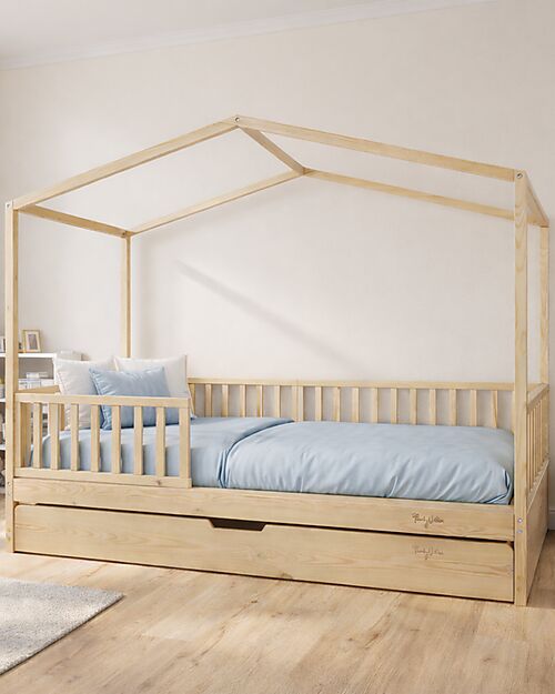 Family Nation Cassettone/Letto Estraibile Montessori Evi per Letti 200 x 90 cm - Doghe incluse Letti Montessoriani