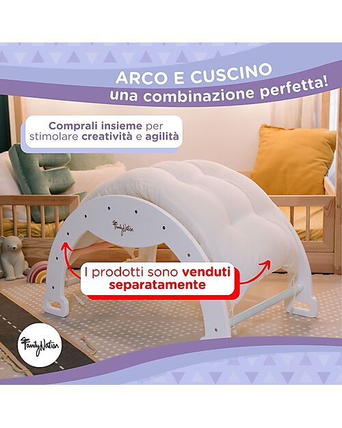 Family Nation Cuscino per Arco Montessori Rainbow - Cotone Giochi Montessoriani