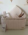 Family Nation Fasciatoio da Viaggio + Borsa Organizer Passeggino - Righe - Beige - Impermeabile e Pieghevole Fasciatoi da Viaggio