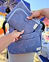 Family Nation Fasciatoio da Viaggio + Borsa Organizer Passeggino - Ulivo - Blu - Impermeabile e Pieghevole Fasciatoi da Viaggio
