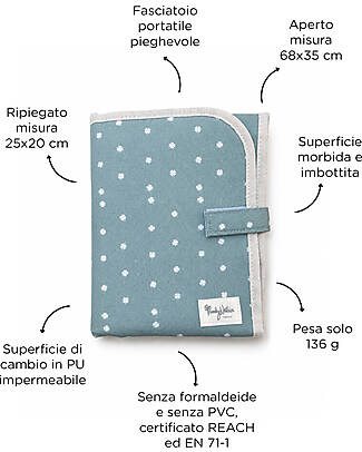 Family Nation Fasciatoio da Viaggio - Quadrifoglio - Verde - Impermeabile e Pieghevole Fasciatoi da Viaggio