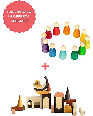 Family Nation Grapat - Omini Nins + MinMin Copenhagen - Set Costruzioni Giochi Montessoriani