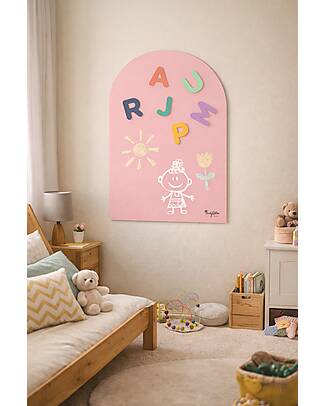 Family Nation Lavagna Magnetica da Parete MagneKids™ - Arco - 95x60 cm - Rosa Antico - Installazione Facile Senza Fori Giochi Magnetici