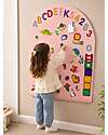 Family Nation Lavagna Magnetica da Parete MagneKids™ - Arco - 95x60 cm - Rosa Antico - Installazione Facile Senza Fori Giochi Magnetici