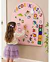 Family Nation Lavagna Magnetica da Parete MagneKids™ - Arco - 95x60 cm - Rosa Antico - Installazione Facile Senza Fori Giochi Magnetici