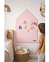 Family Nation Lavagna Magnetica da Parete MagneKids™ - Casetta - 70x44 cm - Rosa Antico - Installazione Facile Senza Fori Giochi Magnetici